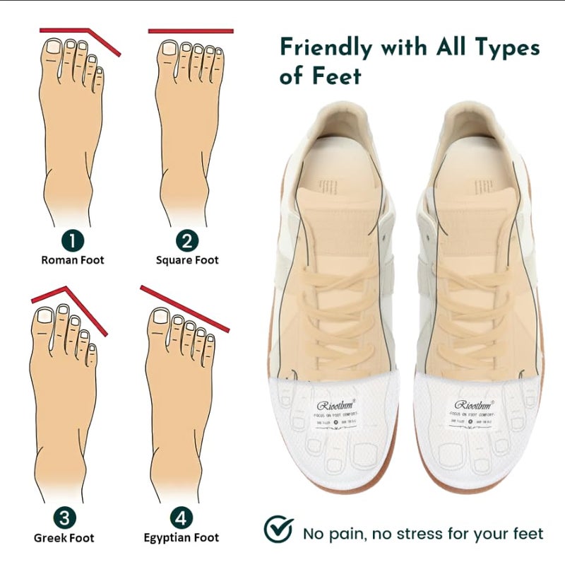 Riootlnm Comfort Fillers for Shoe Too Big  Spacers Cushions Pads for Loose Shoes  Size Reducer Made Shoe Fit Smaller  Prevent Slip Toe Inserts for Pain Relief (White  1Pair(Half Size Bigger)) - Image 5